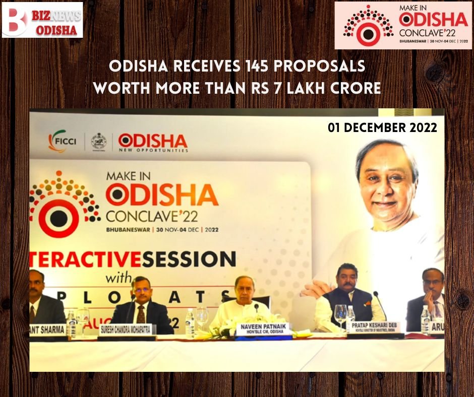 Odisha receives 145 proposals worth more than Rs 7 lakh crore